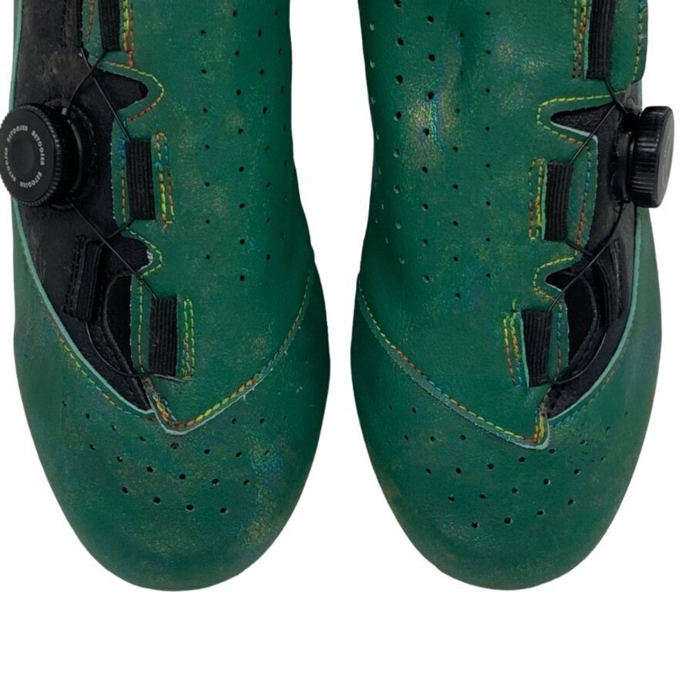 DWZRG Betoosen Mens Road Cycling Shoes Indoor/Outdoor Green/Black Iridescent 8 M - Picture 4 of 9